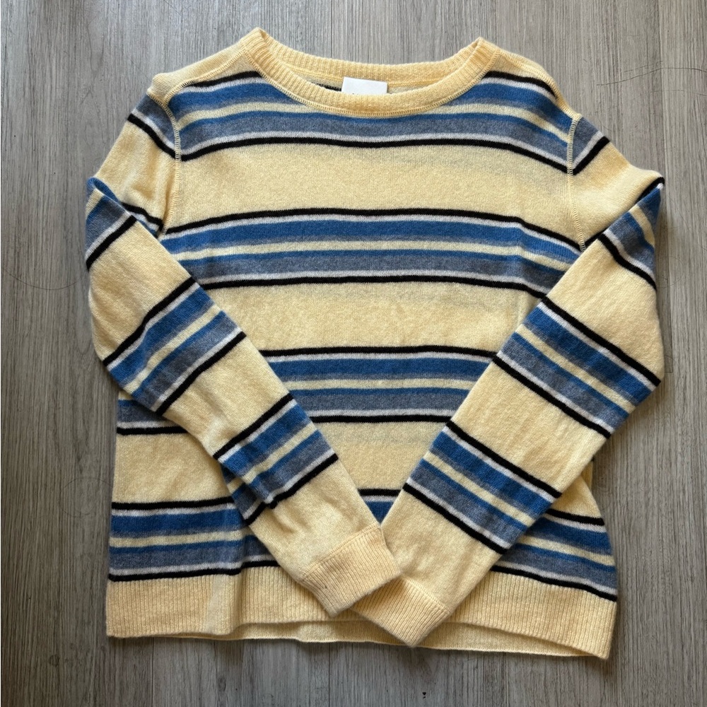 Reformation Cashmere Yellow and Blue Striped Women's Sweater